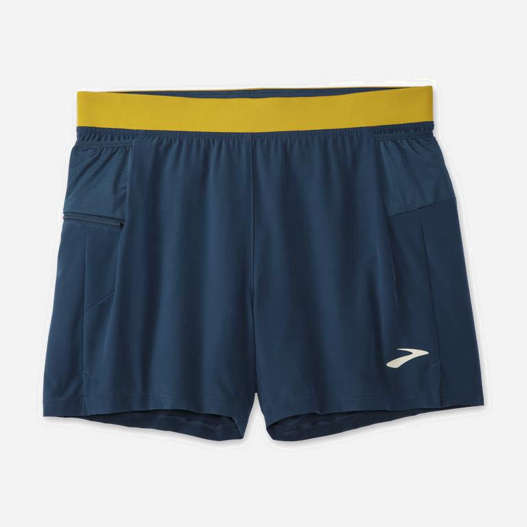 Brooks Sherpa 5 2-In-1 Mens Running Shorts Ireland Indigo Rush/Golden Hour (PSNA-32596)